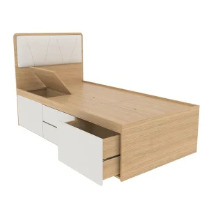 Wooden Marine Single Bed Frame With Stoage Drawers And Under Cabinet